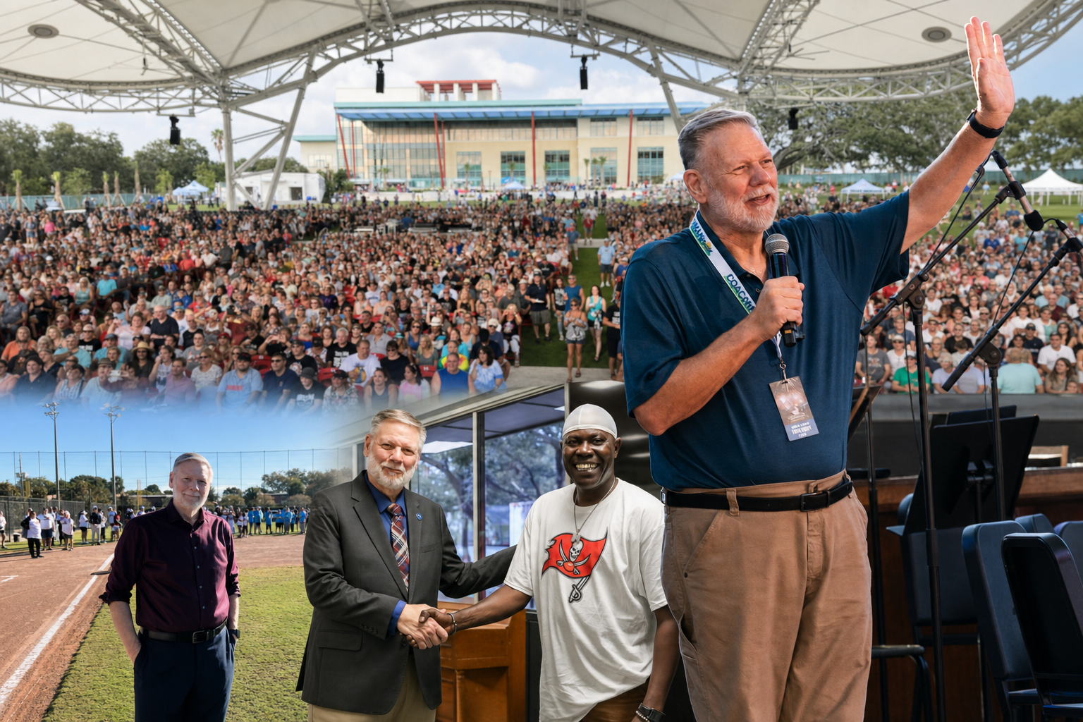 Mark Bunker speaking and meeting Clearwater residents at community events